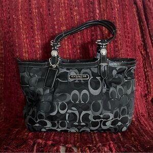 Coach Black and Gray Signature Tote
